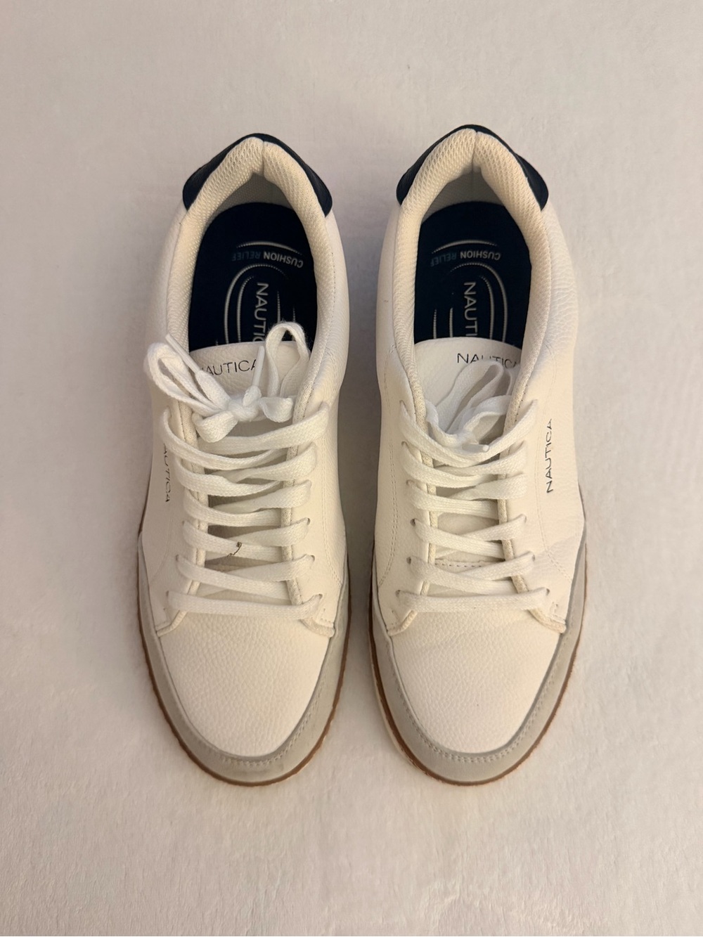 Nautica Jaro Men’s White Navy Low-Top Sneakers Size 10